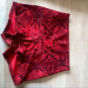 Lululemon Red Snakeskin Booty shorts
